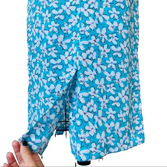 Vintage 80’s Pellini Petites Abstract Floral Midi Dress - Picture 13 of 16